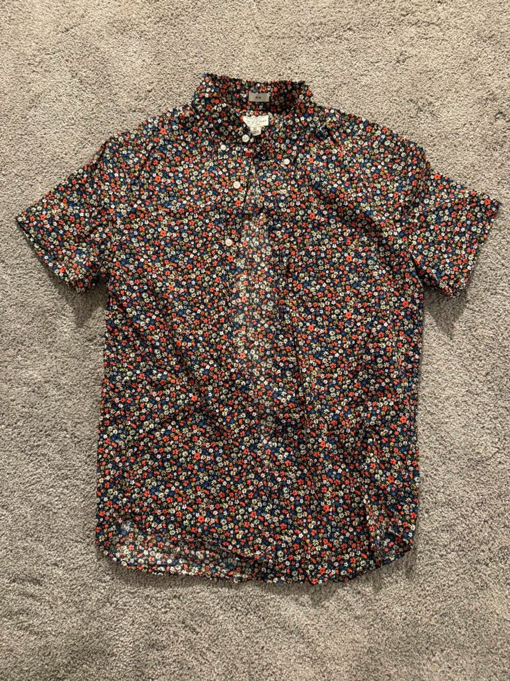 J.Crew flower button up short sleeve Medium